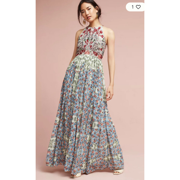 Bhanuni by Jyoti Dresses & Skirts - Anthropologie Adelise Beaded Halter Dress by Bhanuni by Jyoti